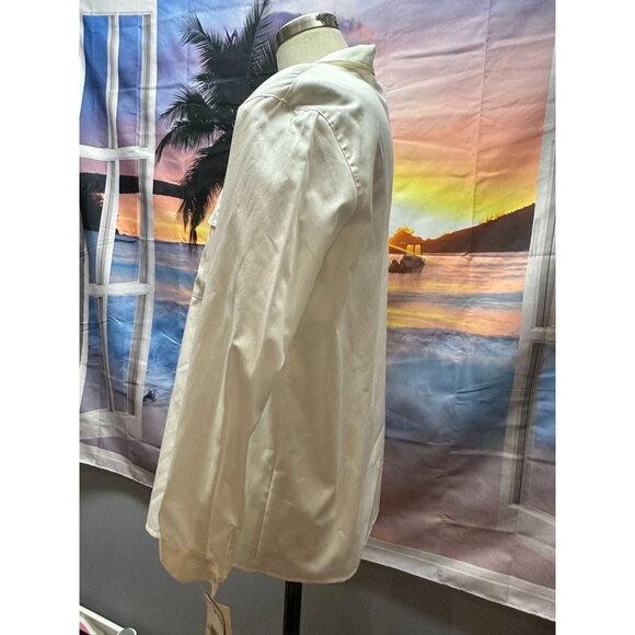 NWT Jones New York white button down blouse with pockets sz 10 - Picture 4 of 5